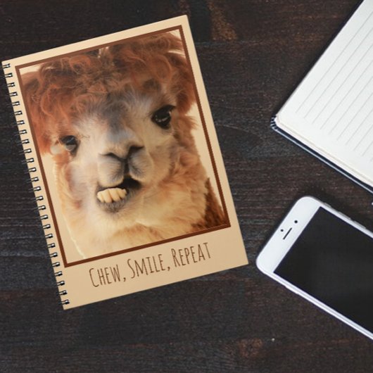 Funny Alpaca Chewing Notebook Notizblock