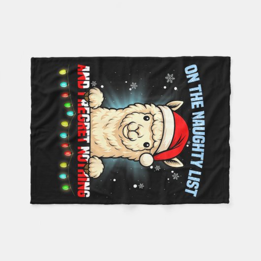 Funny Alpaca Christmas Santa Hat Xmas Men Women Ki Fleecedecke (Vorderseite (Horizontal))