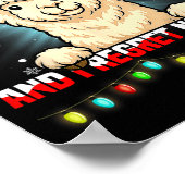 Funny Alpaca Christmas Santa Hat Xmas Men Women Ki Poster (Ecke)