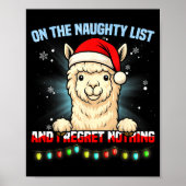 Funny Alpaca Christmas Santa Hat Xmas Men Women Ki Poster (Vorne)