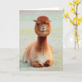 Funny Alpaca Grußkarte Karte (Gelbe Blume)