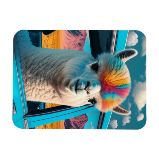 Funny Alpaca Im Fünfspänner über den Gotthard Magnet (Horizontal)