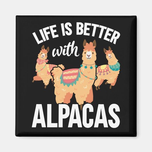 Funny Alpaca Liebhaber Magnet (Vorne)