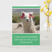 Funny Alpaca Llama Birthday Karte (Gelbe Blume)
