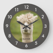 Funny Alpaca|Llama Custom Große Wanduhr (Vorderseite)