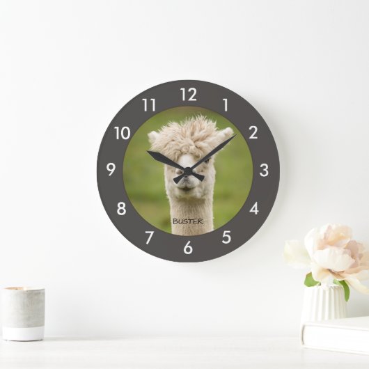 Funny Alpaca|Llama Custom Große Wanduhr (Zuhause)