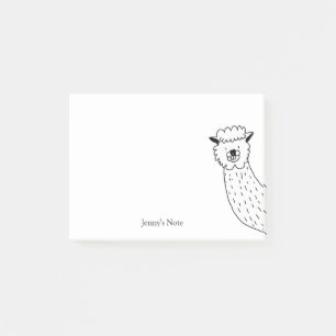 Funny Alpaca llama Illustration Individuelle Name Post-it Klebezettel