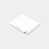 Funny Alpaca llama Illustration Individuelle Name  Post-it Klebezettel (angewinkelt)