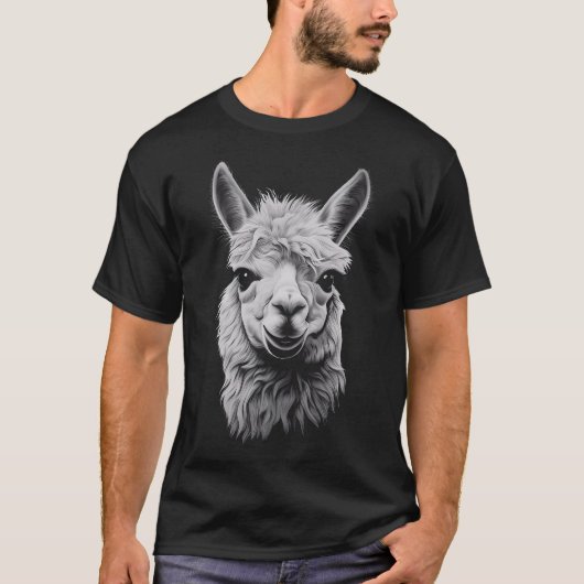 Funny alpaca llamas Kopf wilde Tier Art Design T-Shirt (Vorderseite)