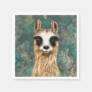 Funny Alpaca Napkins Serviette