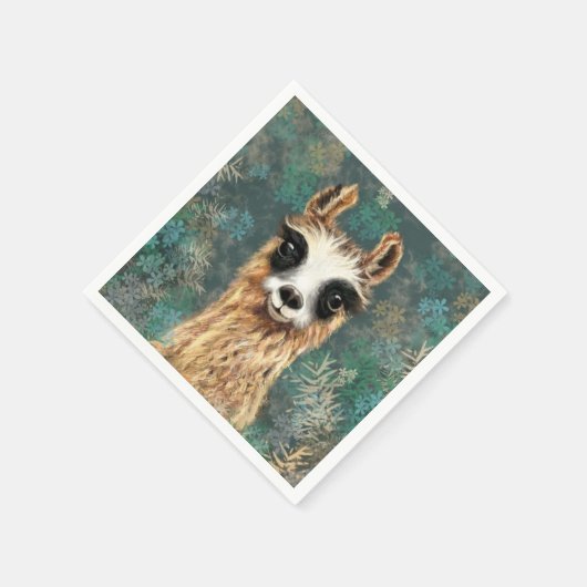 Funny Alpaca Napkins Serviette (Ecke)