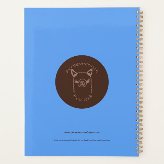 Funny Alpaca Planner Planer (Rückseite)
