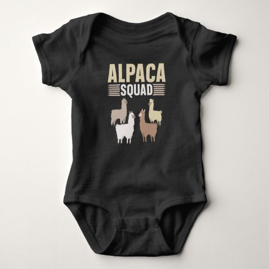 Funny Alpaca Squad Animal Lover Baby Strampler (Vorderseite)