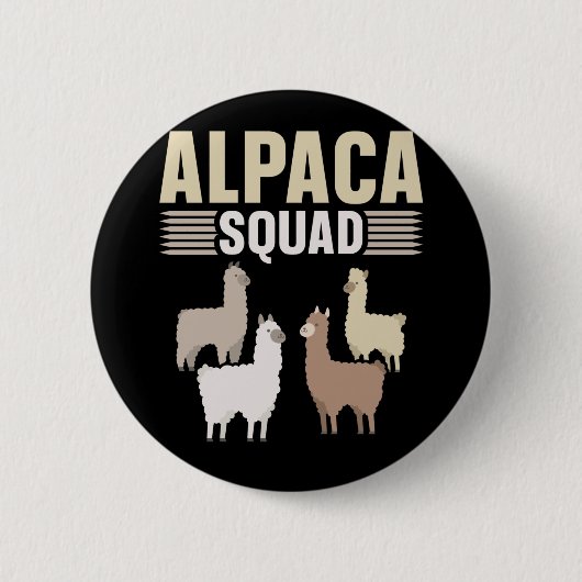 Funny Alpaca Squad Animal Lover Button (Vorderseite)