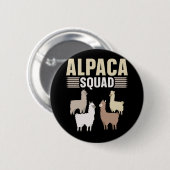 Funny Alpaca Squad Animal Lover Button (Vorne & Hinten)
