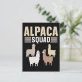 Funny Alpaca Squad Animal Lover Postkarte (Stehend Vorderseite)