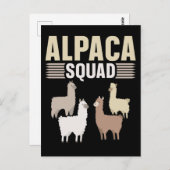 Funny Alpaca Squad Animal Lover Postkarte (Vorne/Hinten)