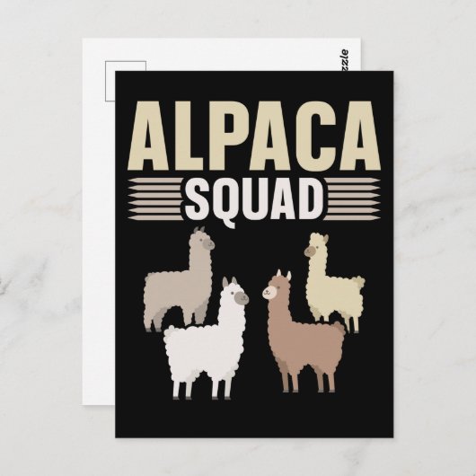 Funny Alpaca Squad Animal Lover Postkarte (Vorne/Hinten)