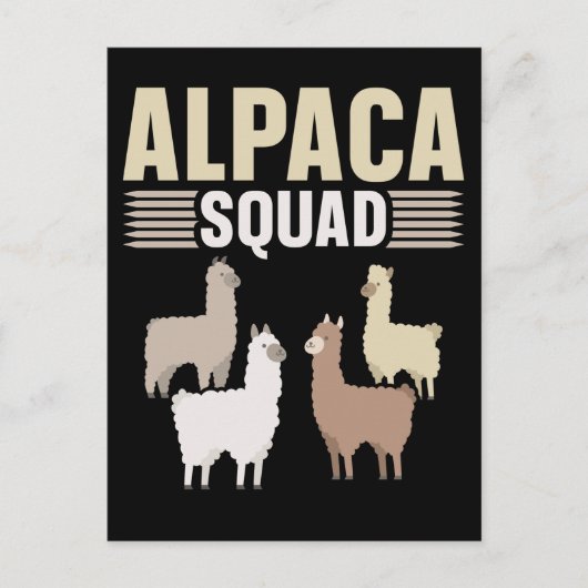 Funny Alpaca Squad Animal Lover Postkarte (Vorderseite)