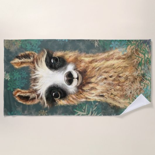 Funny Alpaca Strandtuch (Vorderseite)