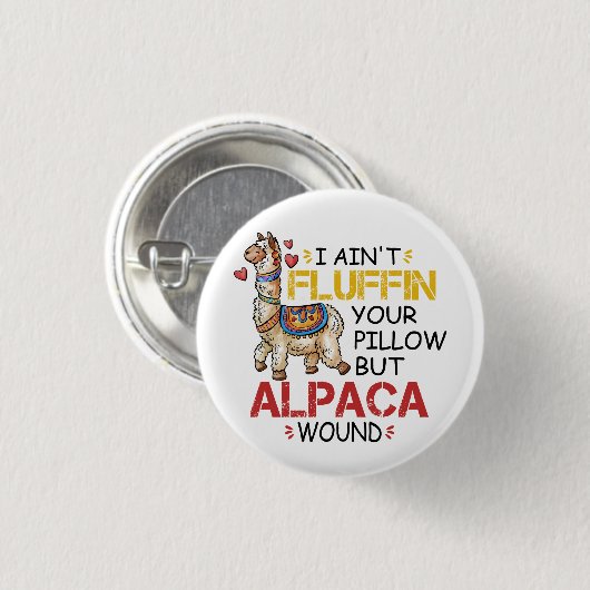 Funny Alpaca Wound Llama Krankenpfleger Geschenke Button (Vorne & Hinten)