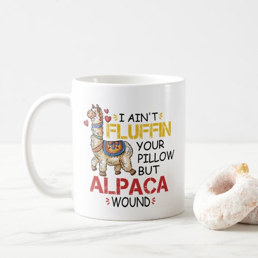 Funny Alpaca Wound Llama Krankenpfleger Geschenke Kaffeetasse (Mit Donut)