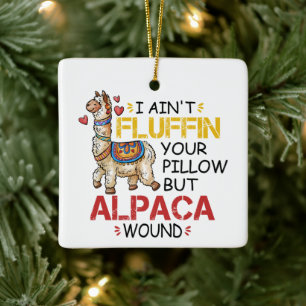 Funny Alpaca Wound Llama Krankenpfleger Geschenke Keramikornament