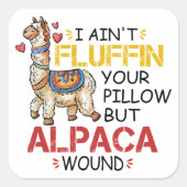 Funny Alpaca Wound Llama Krankenpfleger Geschenke Quadratischer Aufkleber (Vorderseite)