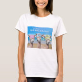 Funny Alpacas at Beach in Hats, Ihre Botschaft T-Shirt (Vorderseite)