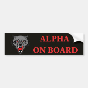 Funny alpha an Bord meme Autoaufkleber