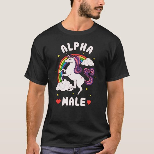 Funny Alpha Male Unicorn Rainbow funny T-Shirt (Vorderseite)