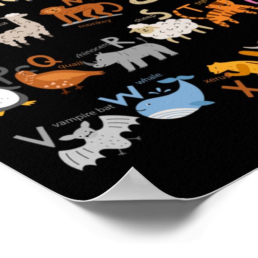 Funny Alphabet Abcs Animal Learning Kindergarten T Poster (Ecke)