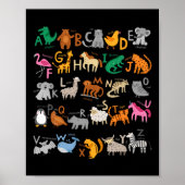 Funny Alphabet Abcs Animal Learning Kindergarten T Poster (Vorne)