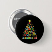 Funny Alphabet Christmas Tree Graphic Abc A-z Teac Button (Vorne & Hinten)