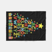 Funny Alphabet Christmas Tree Graphic Abc A-z Teac Fleecedecke (Vorderseite (Horizontal))
