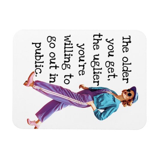 Funny Älter bekommt man sarkastisch Retro Hausfrau Magnet (Horizontal)