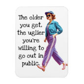 Funny Älter bekommt man sarkastisch Retro Hausfrau Magnet (Vertikal)