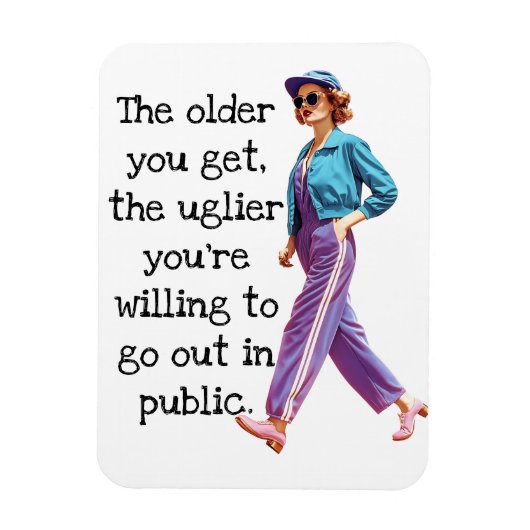 Funny Älter bekommt man sarkastisch Retro Hausfrau Magnet (Vertikal)