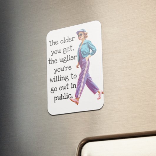 Funny Älter bekommt man sarkastisch Retro Hausfrau Magnet