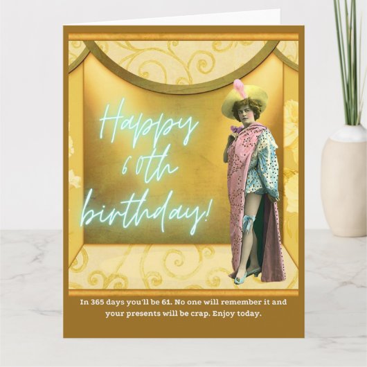 Funny Altered Art 60. Big Birthday Card Karte (Vorderseite)
