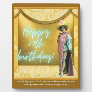 Funny Altered Art 60. Geburtstag Tabletop Fotoplatte