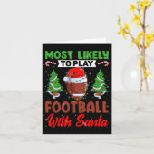 Funny am wahrscheinlichsten Fußball mit Santa Chri Karte (Gelbe Blume)