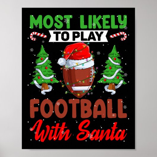 Funny am wahrscheinlichsten Fußball mit Santa Chri Poster (Vorne)