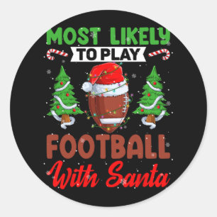 Funny am wahrscheinlichsten Fußball mit Santa Chri Runder Aufkleber