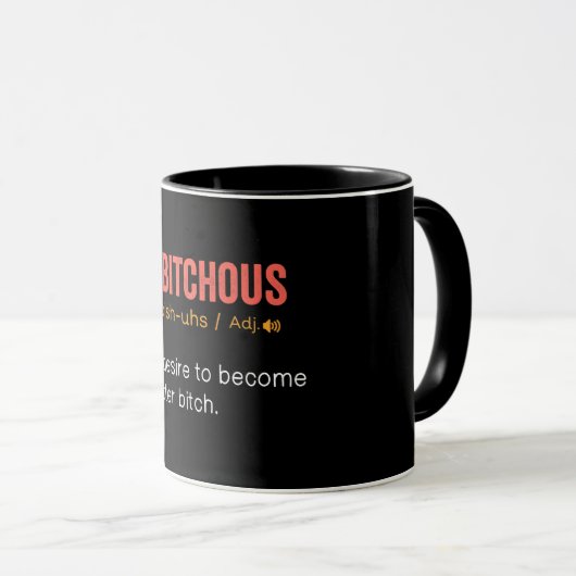 Funny Ambitchous Definition Tasse (VorderseiteRechts)
