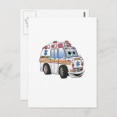 Funny Ambulance Cartoon Postkarte (Vorne/Hinten)