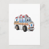 Funny Ambulance Cartoon Postkarte (Vorderseite)