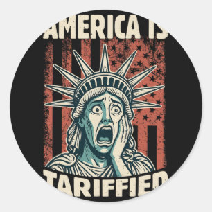 Funny America ist so tarifäre Trump Zölle Meme 1 Runder Aufkleber
