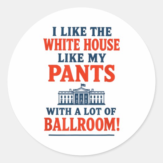 Funny America Quote - I Like The White House My Pa Runder Aufkleber (Vorderseite)
