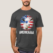 Funny Americaaa Goat USA Flag Sonnenbrillen Bauern T-Shirt (Vorderseite)